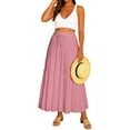 thumbnail image 1 of Moomaya Womens Solid Cotton Maxi Skirt with Pockets | Tiered 40-Inch Long Skirt | Elastic Waist Resort Wear | Summer Outfit, 1 of 7