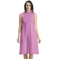 thumbnail image 1 of Moomaya Womens Solid Cotton Midi Dress, Sleeveless Summer Dress With Buttoned Closure, 1 of 8