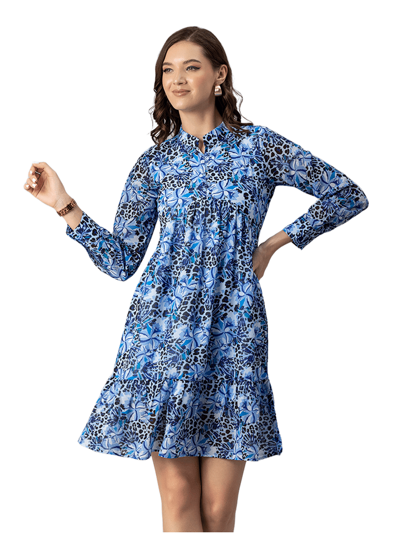 mandarin collar mini dress Astro Mandarin Collar Mesh Mini Dress Black
