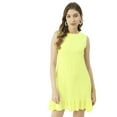thumbnail image 1 of Moomaya Womens Solid Short Dress, Sleeveless Frilled Hem Round Neck Mini Dress, 1 of 8