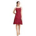 thumbnail image 1 of Moomaya Womens Solid Strap Shoulders Dress, Round Neck A-Line Dress, 1 of 7