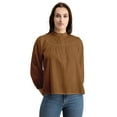 thumbnail image 1 of Moomaya Womens Solid Top, Mandarin Collar, Cotton Shirt Top, 1 of 8