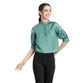 thumbnail image 1 of Moomaya Womens Solid Top, Quarter Sleeves Formal Top Ruffled Button Placket, 1 of 9