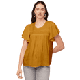 thumbnail image 1 of Moomaya Womens Solid Tunic Top Round Neck Flutter Sleeves Casual Summer Top, 1 of 9