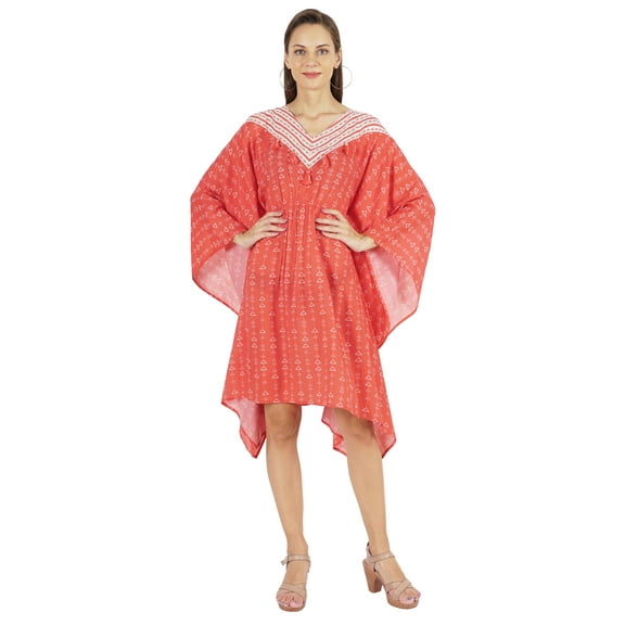 Moomaya Womens Summer Beachwear Party Kimono Kaftan Printed Caftan Gown Maxi Dress
