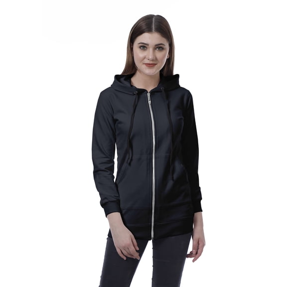 Moomaya Womens Zip Up Hoodie Full Sleeves Top w/ Pockets Casual Hoodies