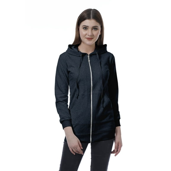 Moomaya Womens Zip Up Hoodie Full Sleeves Top w/ Pockets Casual Hoodies