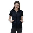 thumbnail image 1 of Moomaya Womens Zip Up Hoodie Short Sleeves Top Pockets Casual Hoodies, 1 of 7