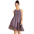 thumbnail image 1 of MoomayaWomens PrintedStrappy Flared Dress, Smocked Frilled Short Dress, 1 of 8