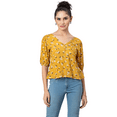 thumbnail image 1 of MoomayaWomens PrintedV-Neck Viscose Top,Puff Sleeves, Lightweight, Chic Summer Blouse Top, 1 of 8