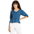 thumbnail image 1 of MoomayaWomens PrintedV-Neck Viscose Top,Puff Sleeves, Lightweight, Chic Summer Blouse Top, 1 of 8