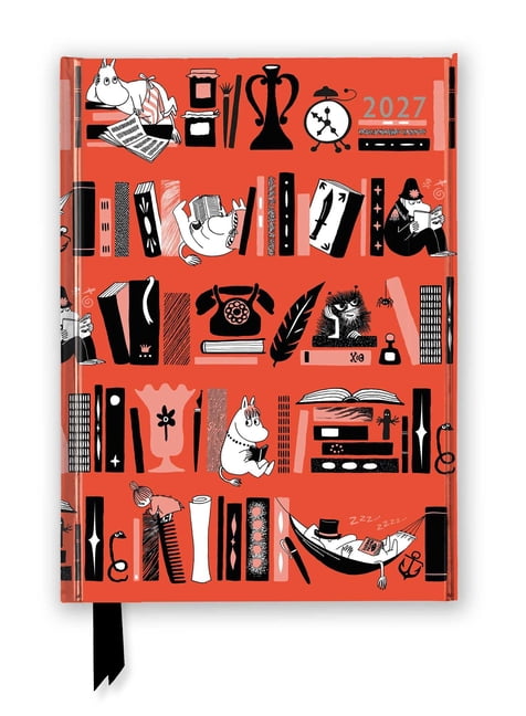 Moomin Bookshelves 2027 Luxury Diary Planner - Page to View with Notes, (Hardcover)