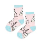 Moomin Moomintroll Fishing Kids Socks Pink US Kids 7-9 Ages 2-4 Licensed