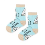 Moomin Moomintroll Fishing Kids Socks Light Blue US Kids 7-9 Ages 2-4 Licensed
