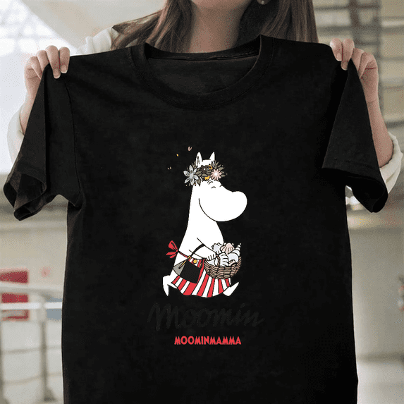 Moomin Moomintroll Moominmamma Flowers Nordic Art Unisex T-Shirt, up to size 3XL.