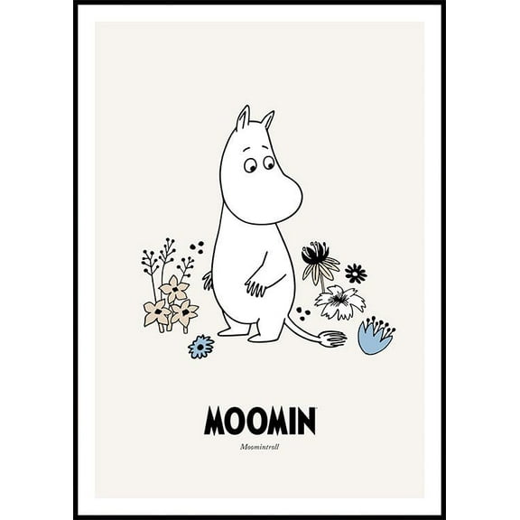 Moomin - Moomintroll Poster Wall Art, Modern Wall Decor For Living Room Bedroom, 8x12 UNFRAMED