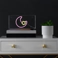 thumbnail image 1 of Moon 11.8" Contemporary Glam Acrylic Box USB Operated LED Neon Light, Pink/Yellow, 1 of 6