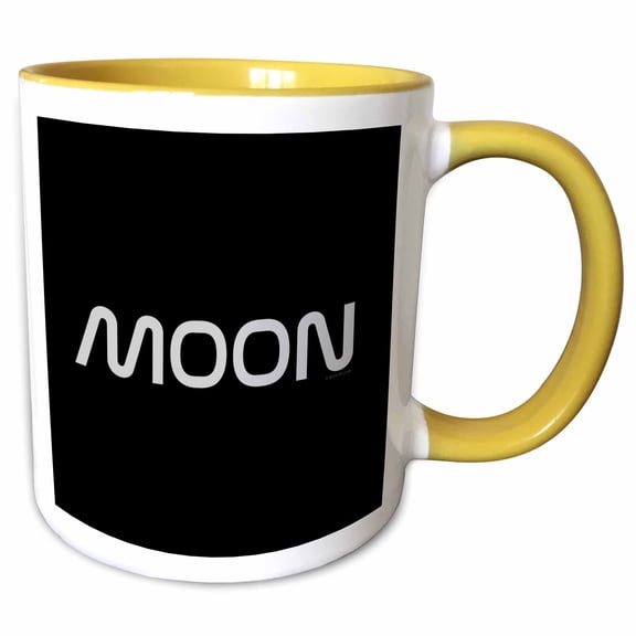 3drose, Moon, 11oz Two-tone Yellow Mug