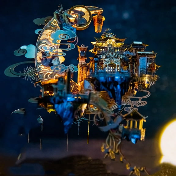 Moon 3D Three-dimensional Puzzle Metal Assembly Model Handmade