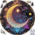 Moon A3/A4/A5 Size Wood Jigsaw Puzzle With for Adults Children , Not