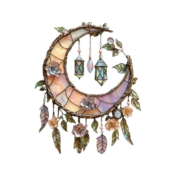 Moon Acrylic Pendant, Decorative Hanging Ornament for Windows, Gardens, Patios and Indoor Spaces, Lightweight & Shatterproof Design