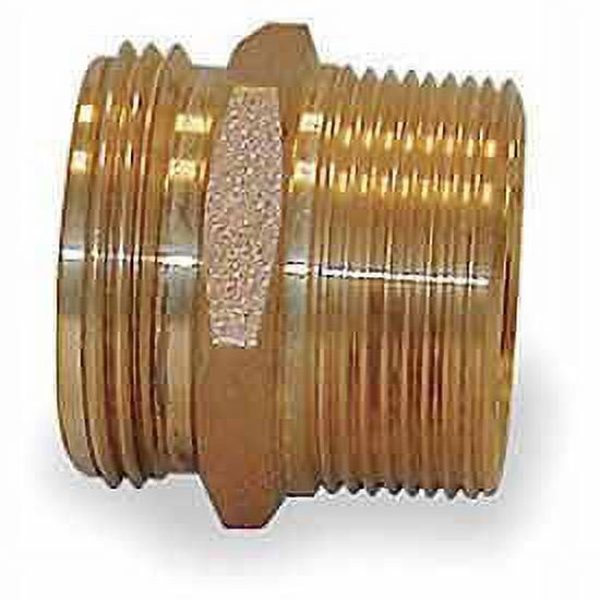 Moon American 358-2061521, Fire Hose Double Male Nipple, 2" NPT X 1-1/2" NH, Brass