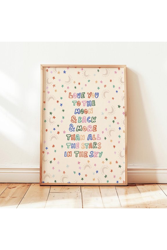Moon And Back Colorful Playroom Poster