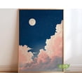 thumbnail image 1 of Moon And Clouds Pink Cloud Wall Art Print, Unframed Paper Poster 24x36in, 1 of 4