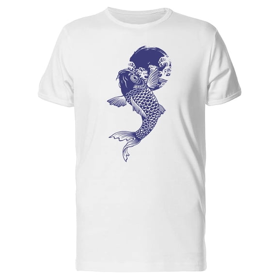 Moon And Japanese Carp T-Shirt Men -Image by Shutterstock, Male 4X-Large