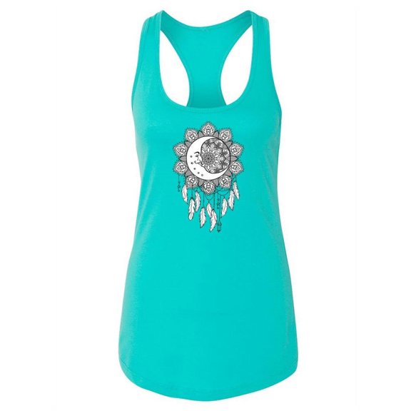 Moon And Mandala Racerback Tank Women -Image by Shutterstock, Female XX-Large