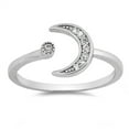 thumbnail image 1 of Moon And Star Cubic Zirconia Ring Sterling Silver 925, 1 of 3