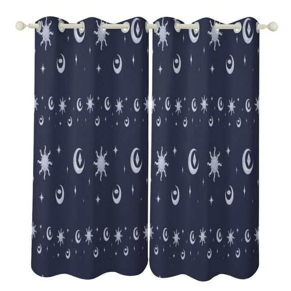 Moon And Star Print Window Blackout Curtain 3d Printed Blackout Curtain Bedroom Living Room Hotel Window 2 Panel Shade