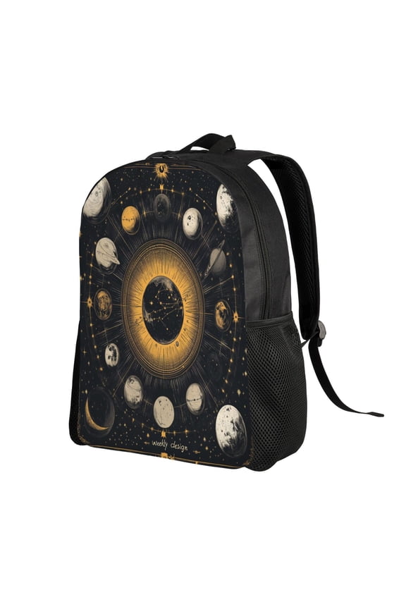 Moon And Sun Backpack Double Shoulder Backpack Durable, Spacious, Ergonomic Design for Travel, Work & Outdoor Use