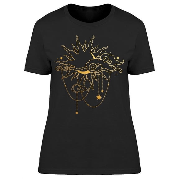 Moon And Sun Line T-Shirt Women -Image by Shutterstock, Female XX-Large