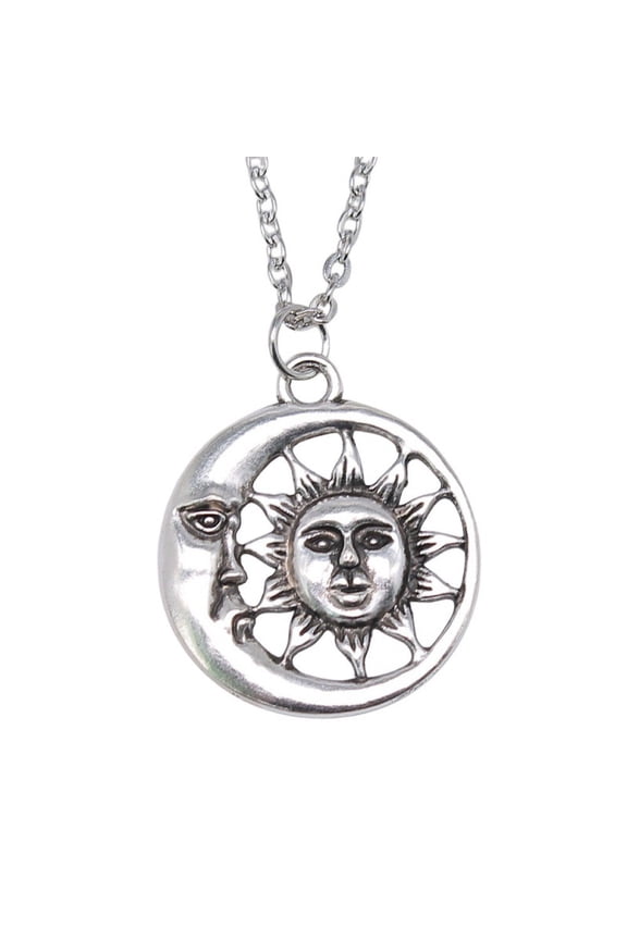 Moon And Sun Necklace For Women And Men - Filled Sun Moon Pendants Cross Chain, Magic Egyptian Amulet Jewelry For Women Men