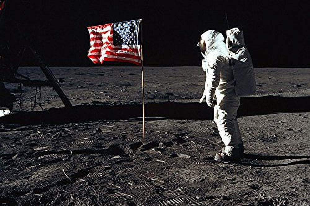 UNEEDYT Moon Astronaut Usa Flag Nasa Poster 60'S & 70'S Space Program Rare 24" x 0.01" Poster, by HSE USA