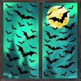 Stickerss Bat Moon Bat Window Clings Halloween Double Sided Moon Bats Window Stickers ...