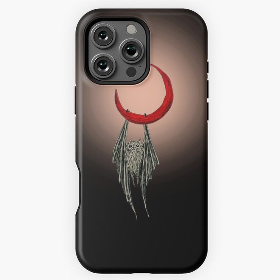 Moon Bat with Moon Glow Celestial Phone Case for iPhone 16 15 14 13 12 11 Pro Max M5901224