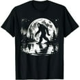 thumbnail image 1 of Moon Bigfoot Sasquatch Men Women Kids Cool Bigfoot T-Shirt men and women can wear, black, white, gifts, 1 of 4