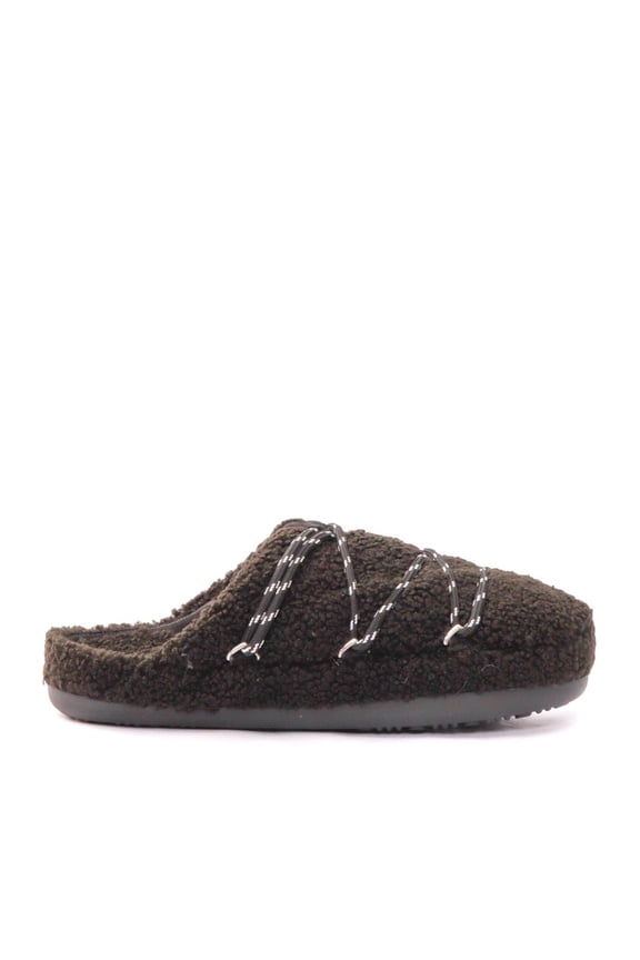 Mb Teddy Decorative Stitching Slippers Black (Men's)