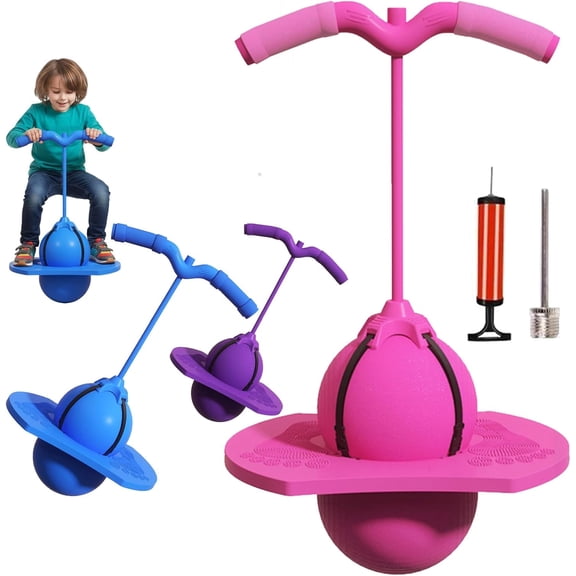 Moon Bounce Ball - Balance Jumping Ball with Handle & Pump, Pogo Stick for Core Strength & Fitness