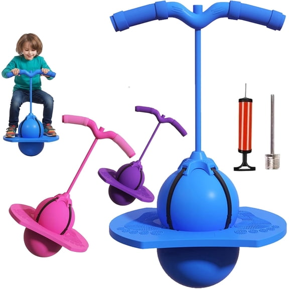 Moon Bounce Ball - Balance Jumping Ball with Handle & Pump, Pogo Stick for Core Strength & Fitness