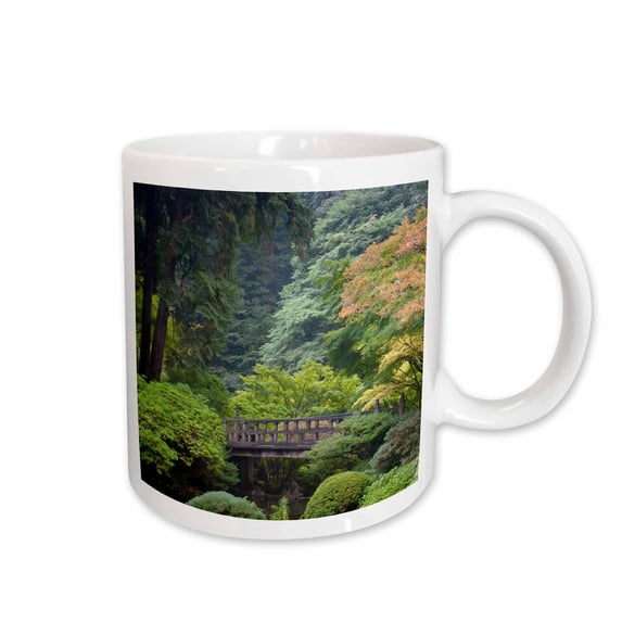 3drose, Moon Bridge, Japanese Garden, Portland, Oregon - Us38 Gpr0009 - Greg Probst, 11oz Mug