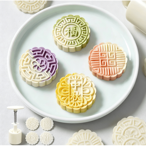 Moon Cake Mold, Lightweight PP Hand Press Mould, Cake Sculpting and Modeling Tool, Easy Cleaning for Autumn Festival Birthday Party Kitchen