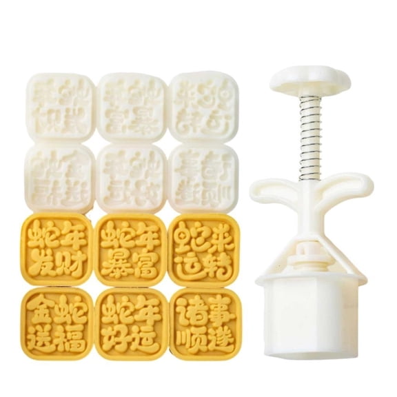 Moon Cake Molds Cookie Stamp Chinese Snake Year Moon Cake Maker for Make Cookie