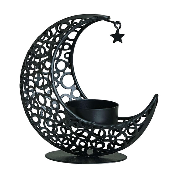 Moon Candle Holders, Metal Tealight Candle Holder, Decorative Candlestick Ornament, Hollow Moon Star Design Votive Candle Holders, Table Centerpiece Decor for Home Birthday Wedding Party