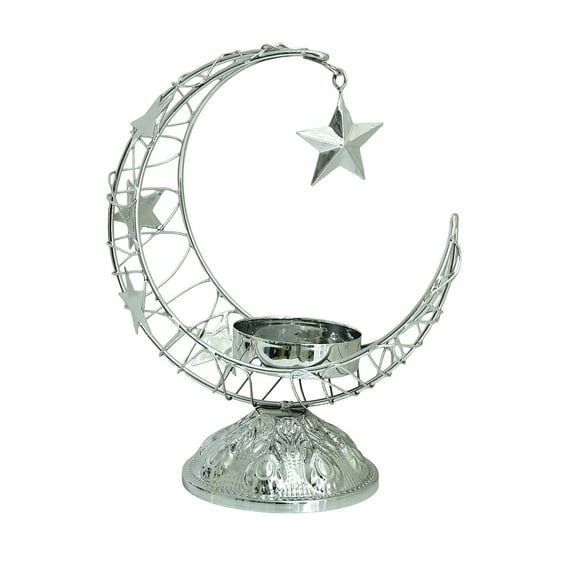 Moon Candle Holders, Metal Tealight Candle Holder for Table Centerpiece Decorative Votive Candlesticks Holder for Party Ramadan Home Decor