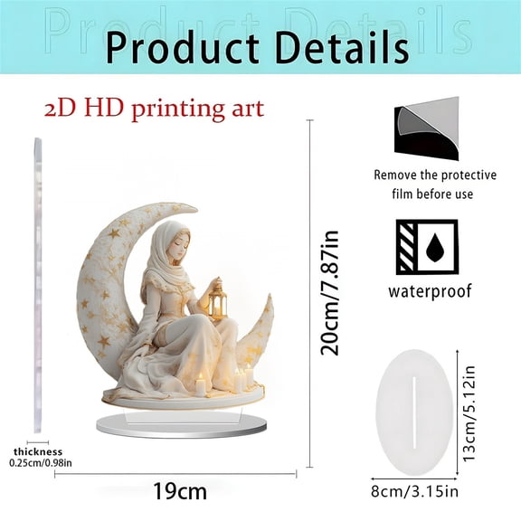 Moon Castle Acrylic Centerpiece Flatware Decor for Table Setting Party Wedding Anniversary Decorative Accent Home Shelf Display Modern Ornament