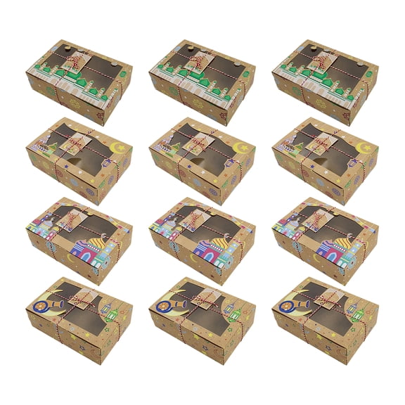 Moon Castle Holiday Candy Box Kraft Paper Window Film Cookie Box Party Gift Packaging Box