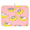 thumbnail image 1 of Moon Cat Pattern Drying Dish Mat Quick Drying Absorbent Soft Durable for Kitchen 18" x 24", 1 of 10